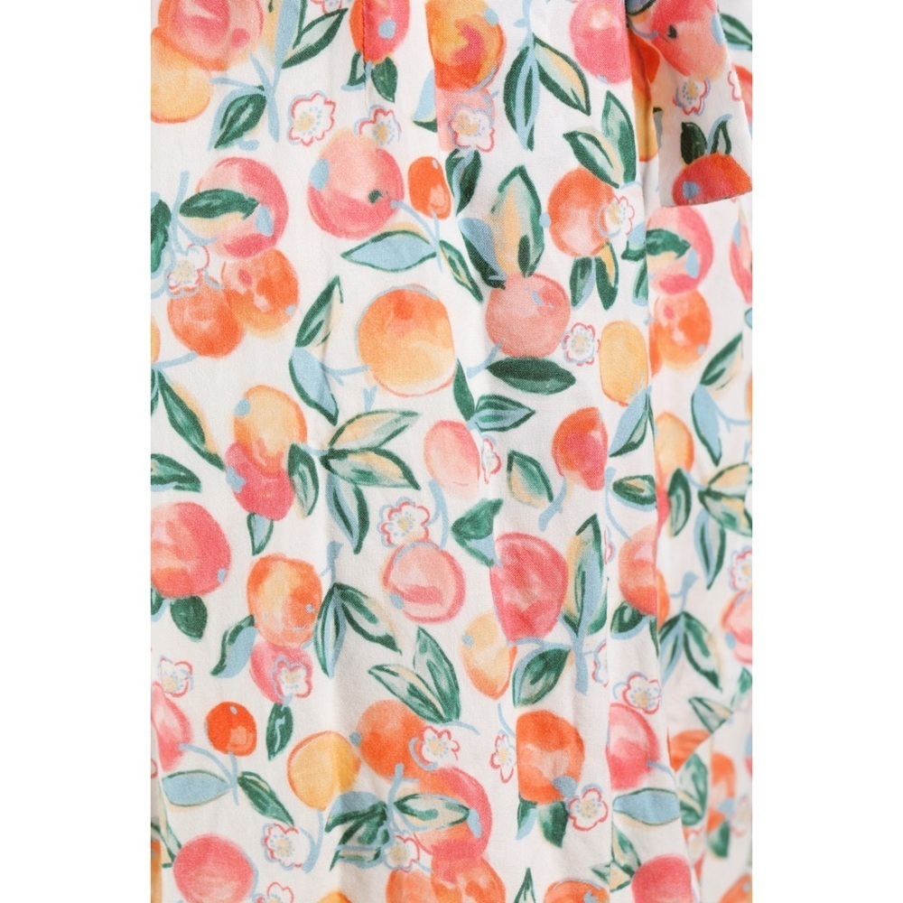 Sz 2 Ysé Paris Orange Fruits Mini Summer V Neck Wrap Dress GUC - Picture 4 of 7